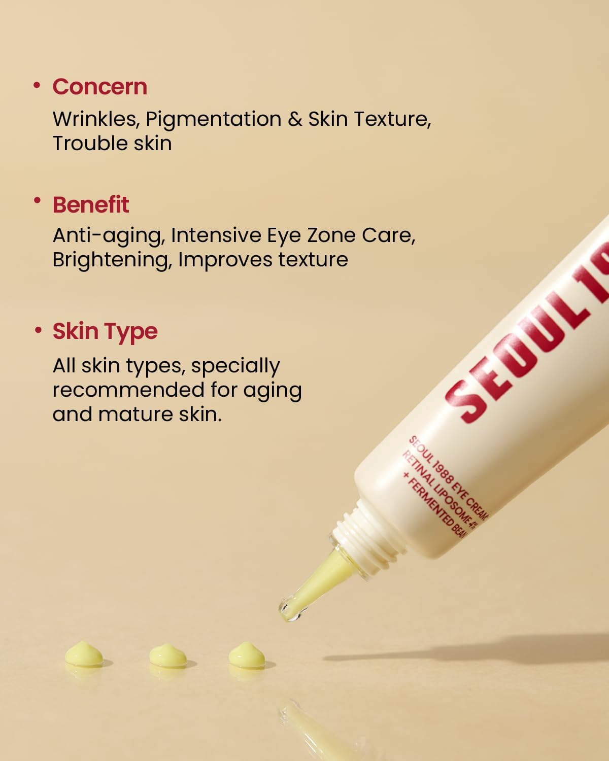 KSECRET SEOUL 1988 Eye Cream : Retinal Liposome 4% + Fermented Bean, 30ml