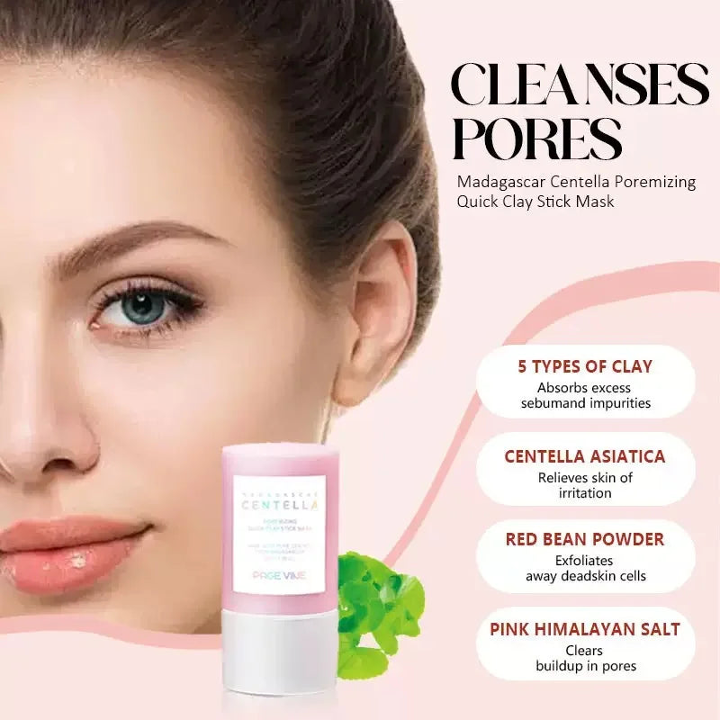 Pink Salt Cleansing Mud Stick - Deep Clean & Moisturize Skin