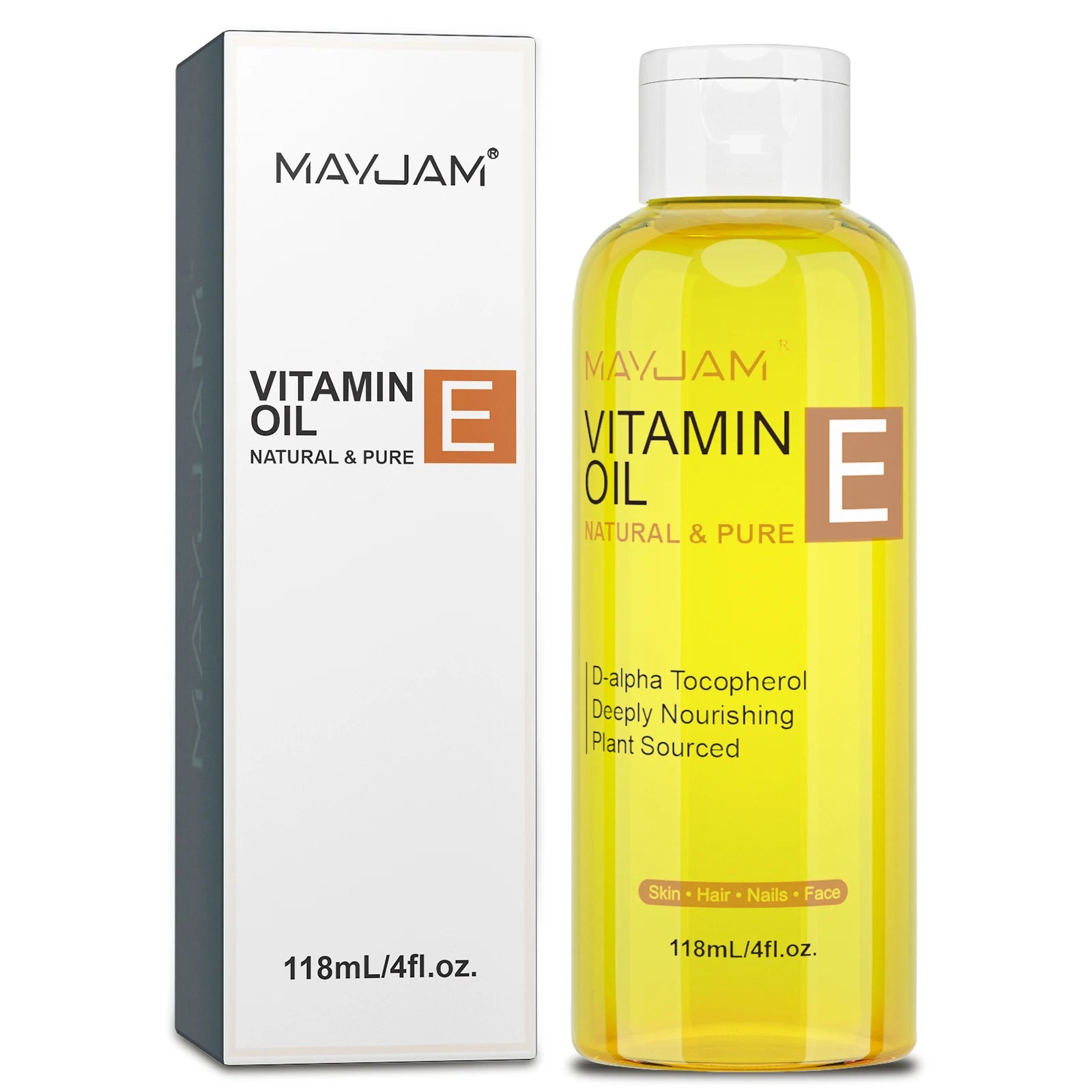 MAYJAM Natural Vitamin E Oil for Skin, Hair & Nails - 118ml/236ml