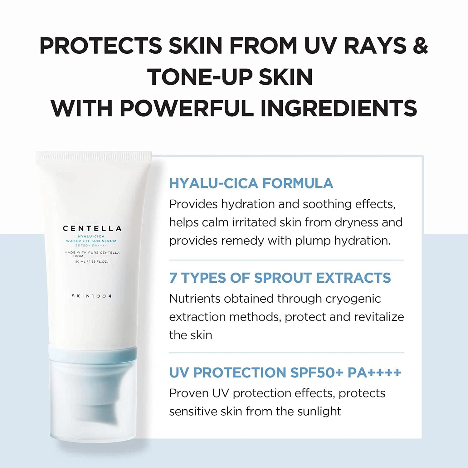 SKIN 1004 Hyaluronic Acid Centella Asiatica Moisturizing Sunscreen 50ML