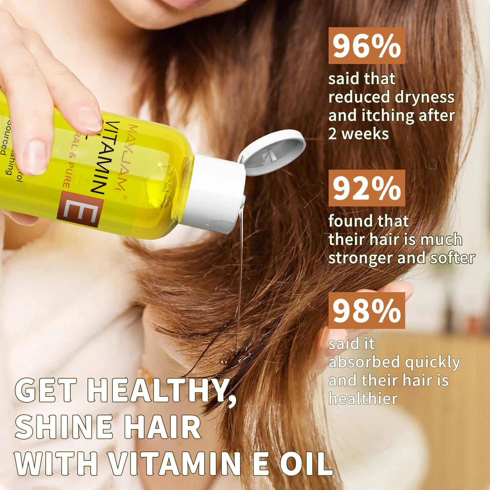 MAYJAM Natural Vitamin E Oil for Skin, Hair & Nails - 118ml/236ml