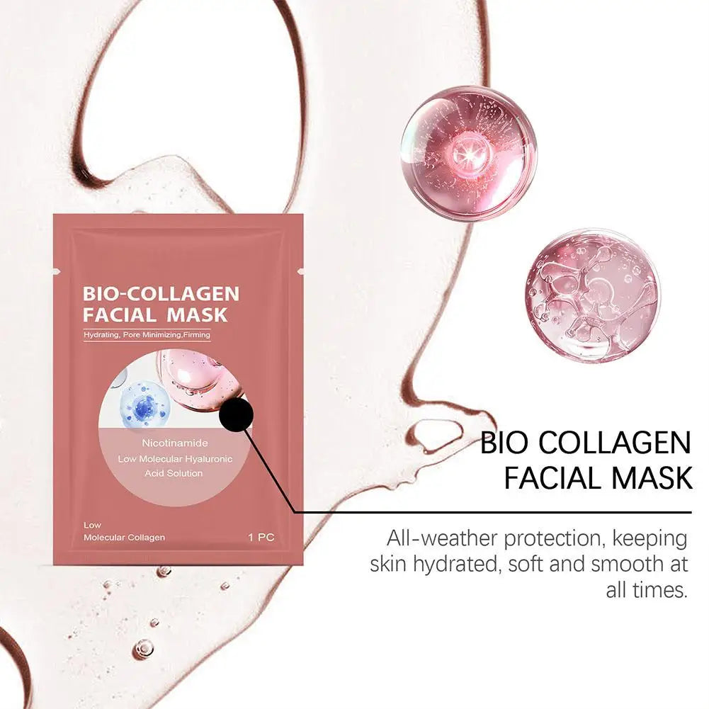 Bio Collagen Facial Mask for Deep Moisturizing & Pore Minimizing 4 Pack