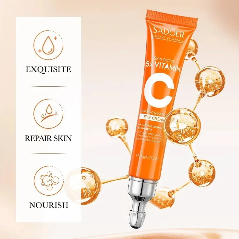 SADOER 5 in 1 Vitamin C Eye Cream Anti Dark Circles