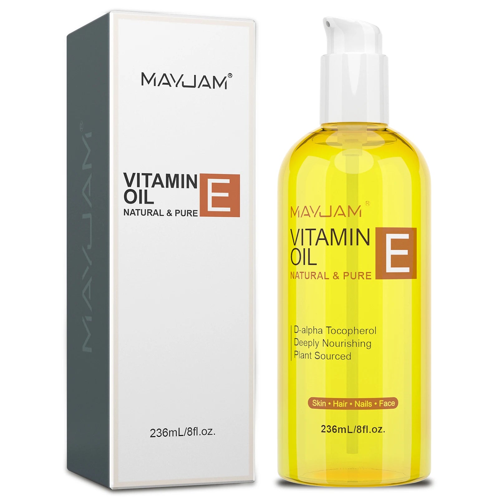 MAYJAM Natural Vitamin E Oil for Skin, Hair & Nails - 118ml/236ml