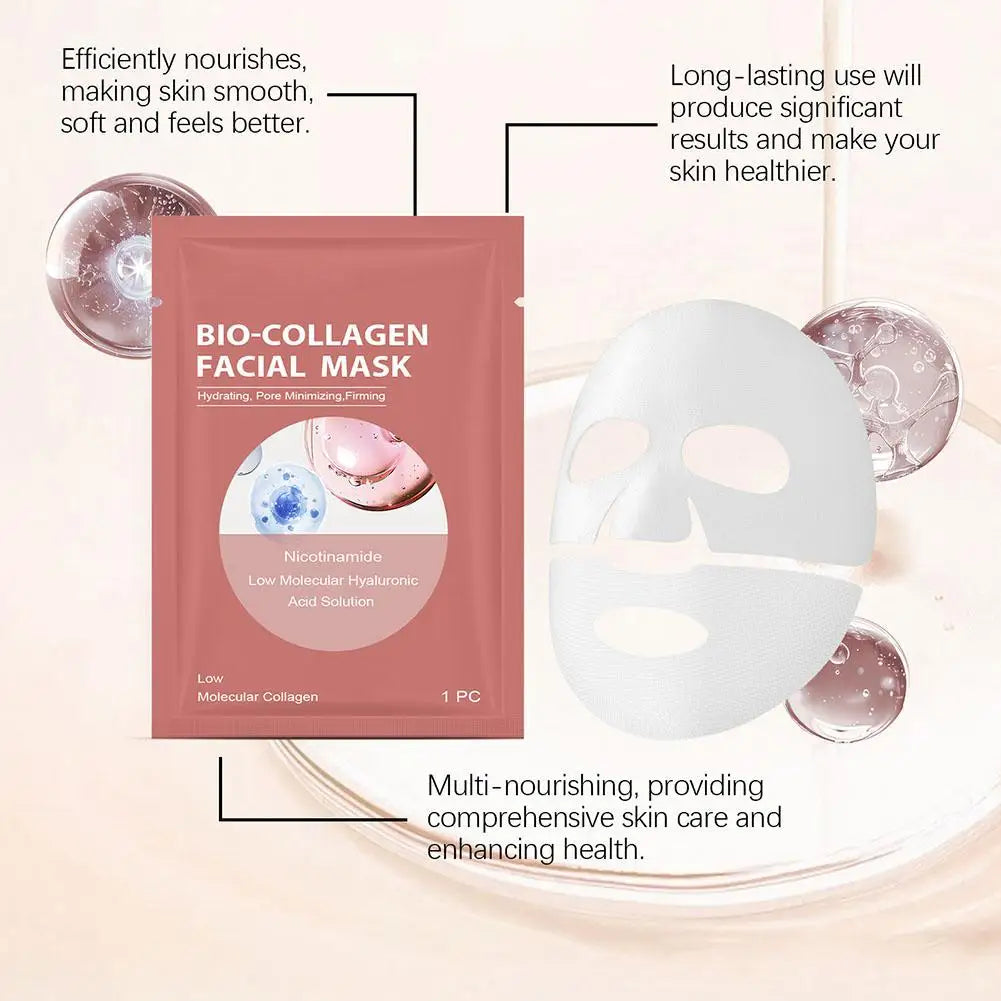 Bio Collagen Facial Mask for Deep Moisturizing & Pore Minimizing 4 Pack