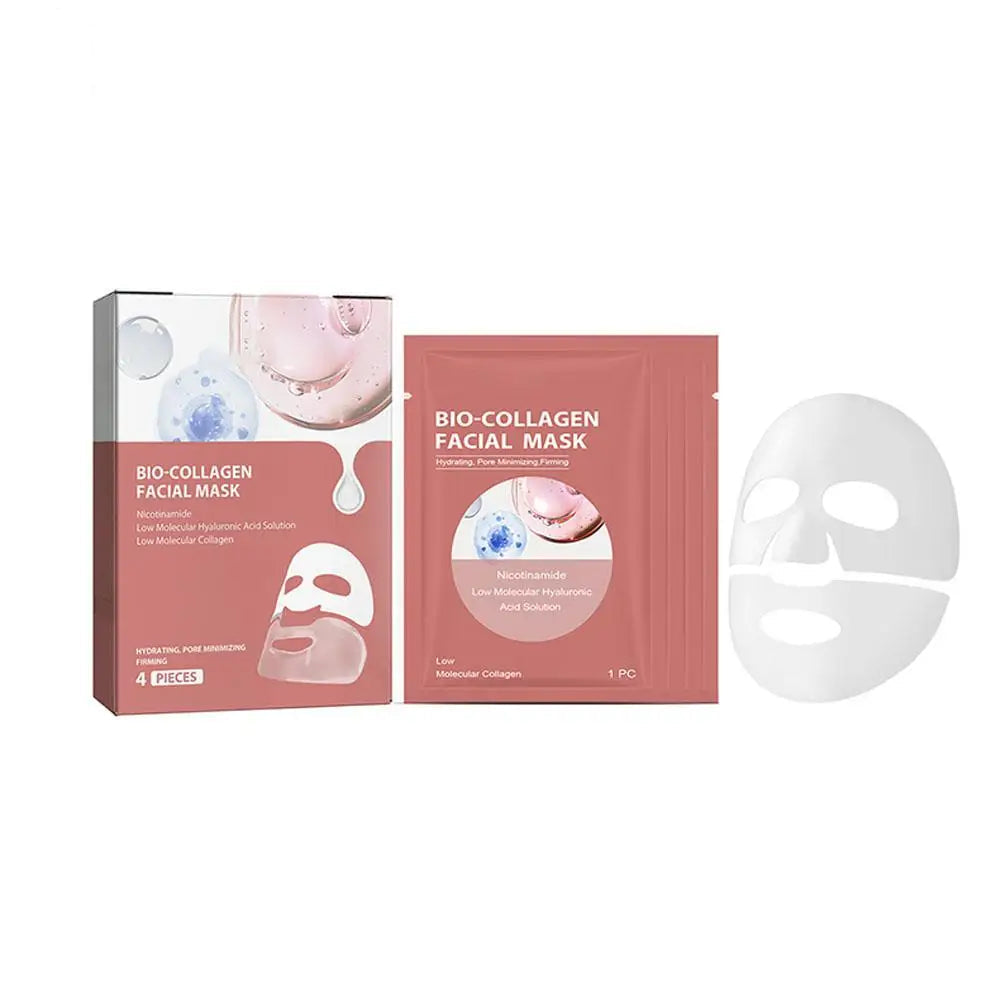 Bio Collagen Facial Mask for Deep Moisturizing & Pore Minimizing 4 Pack