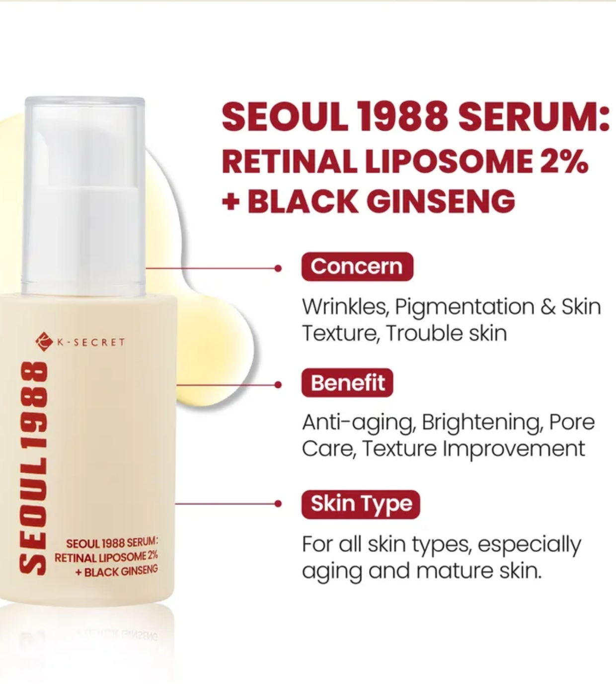 KSECRET Seoul 1988 - Serum Retinal Liposome 2% + Black Ginseng